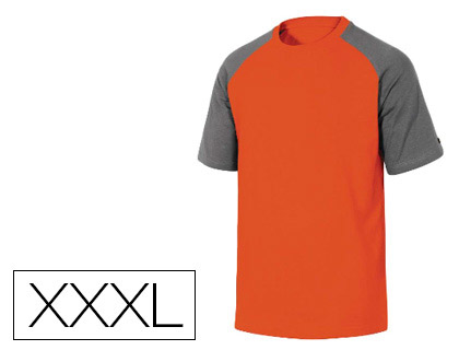 Camiseta de algodón color naranja-gris talla 3XL